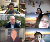 Prof TAI (first row, left) and some participants of the online Night Talk